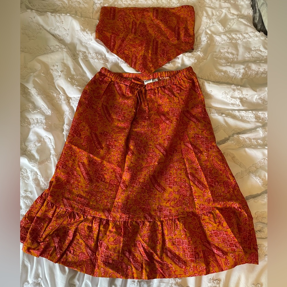 SET- Rhythm adia scarf top and skirt NWT
